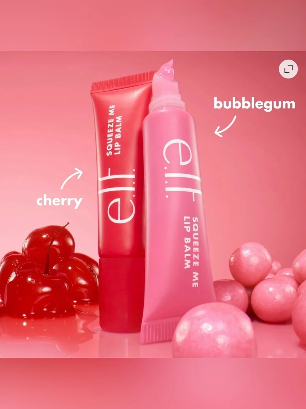 e.l.f. • Squeeze Me More Lip Balm Duo • Bubble Gum & Cherry • NWT $9